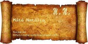 Máté Natália névjegykártya