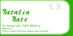 natalia mate business card